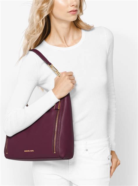 michael kors matilda plum|MICHAEL KORS Matilda Large Leather Shoulder Bag .